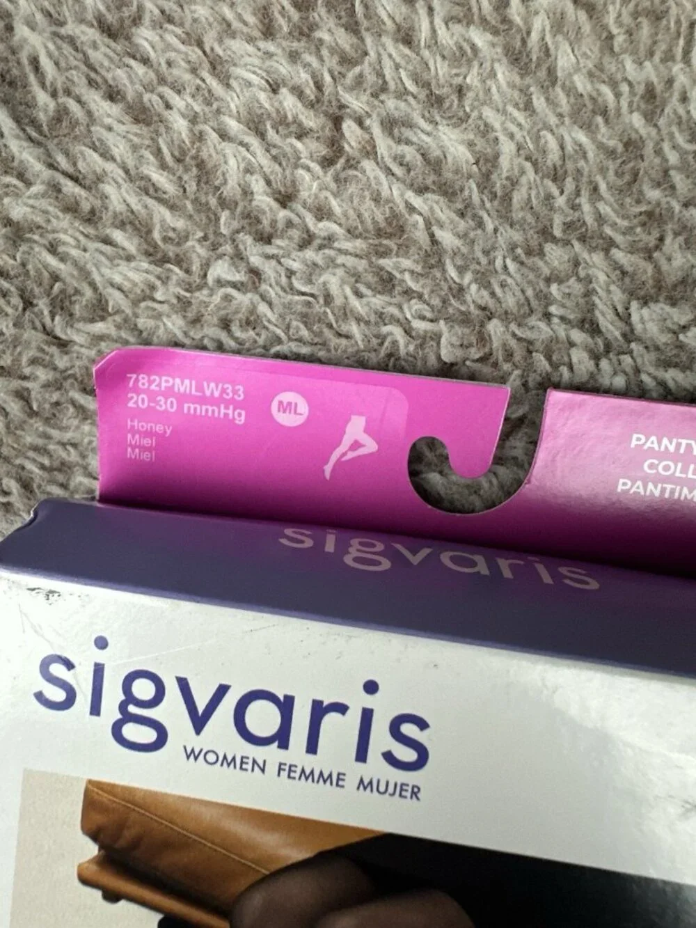 Sigvaris Women's Sheer 20-30 mmHg Compression Pantyhose Honey ML 782PML W 33